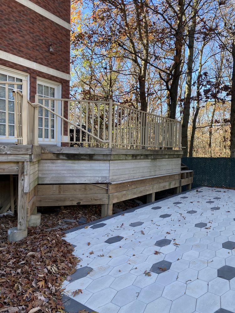 Exposed structure below a deck before finish work