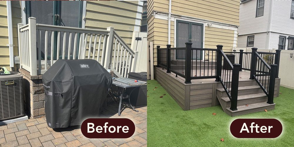 Backyard before and after improvement